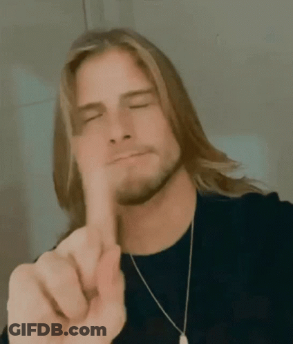 Man With Long Hair And Beard Pointing Finger At Camera GIF