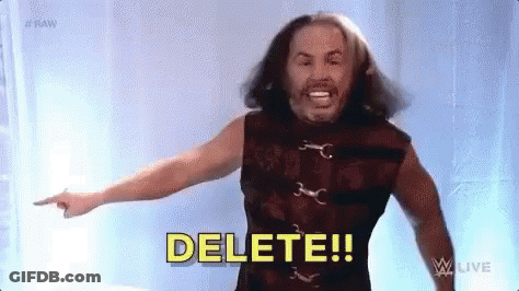 Man With Long Hair And Beard Saying Delete GIF