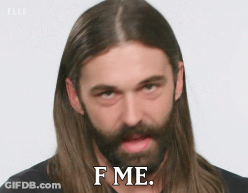 Man With Long Hair And Beard Saying F Me GIF