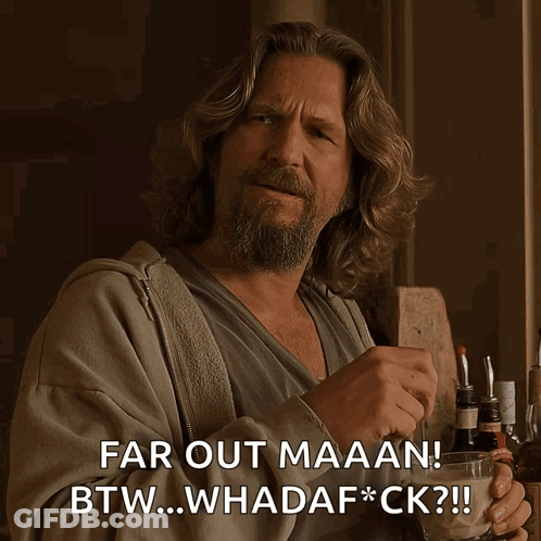 Man With Long Hair And Beard Saying Far Out GIF