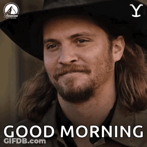 Man With Long Hair And Beard Saying Good Morning GIF