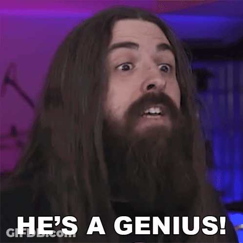 Man With Long Hair And Beard Saying He's A Genius GIF