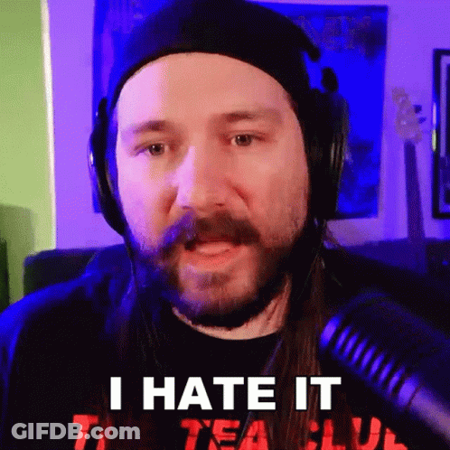 Man With Long Hair And Beard Saying I Hate It GIF