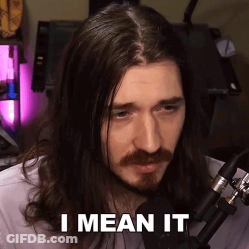 Man With Long Hair And Beard Saying I Mean It GIF