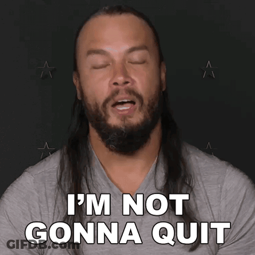 Man With Long Hair And Beard Saying Im Not Gonna Quit GIF