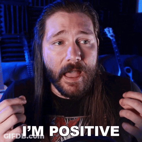 Man With Long Hair And Beard Saying Im Positive GIF