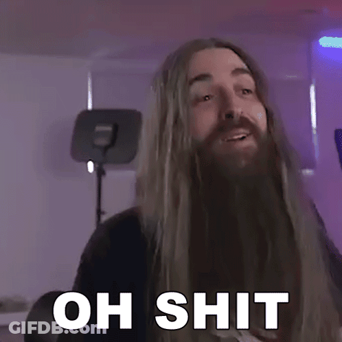Man With Long Hair And Beard Saying Oh Shit GIF