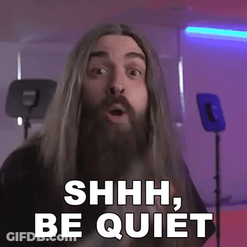 Man With Long Hair And Beard Saying Shhh Be Quiet GIF