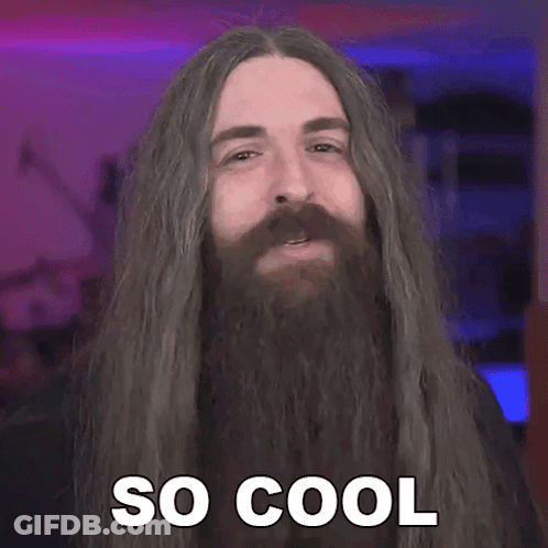 Man With Long Hair And Beard Saying So Cool GIF