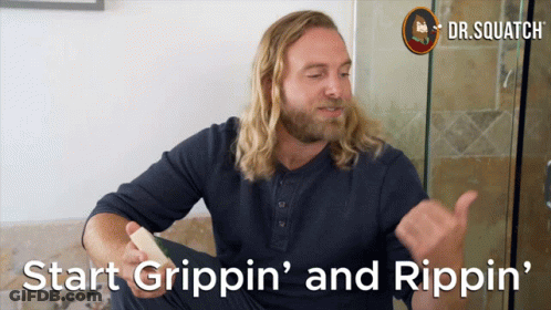 Man With Long Hair And Beard Saying Start Grippin And Rippin GIF