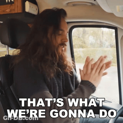 Man With Long Hair And Beard Saying That's What We're Gonna Do In Car GIF