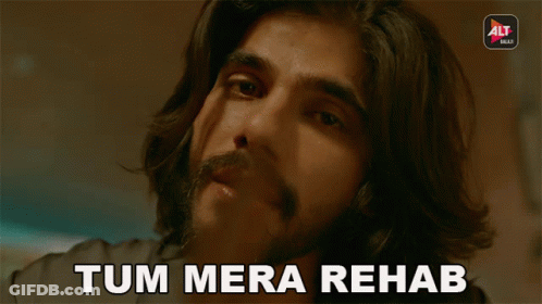 Man With Long Hair And Beard Saying Tum Mera Rehab GIF