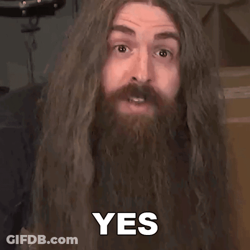 Man With Long Hair And Beard Saying Yes GIF