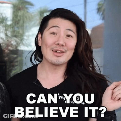 Man With Long Hair And Beard Says Can You Believe It GIF