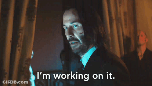 Man With Long Hair And Beard Says I'm Working On It GIF