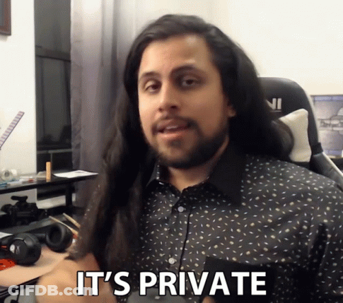 Man With Long Hair And Beard Says It's Private GIF