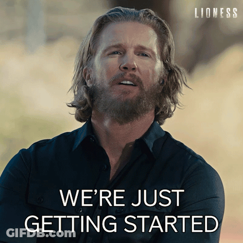 Man With Long Hair And Beard Says We're Just Getting Started GIF