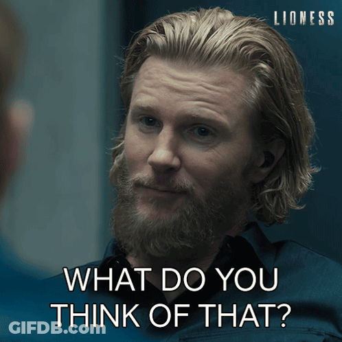 Man With Long Hair And Beard Says What Do You Think Of That GIF