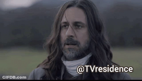 Man With Long Hair And Beard Standing In Field @Tvresidence GIF