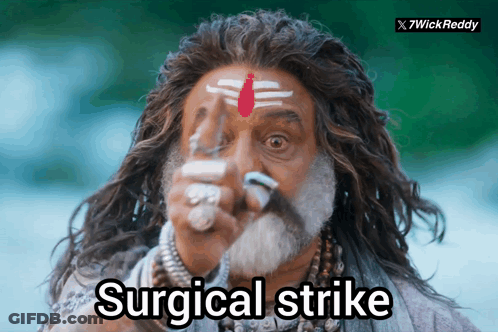 Man With Long Hair And Beard Surgical Strike GIF