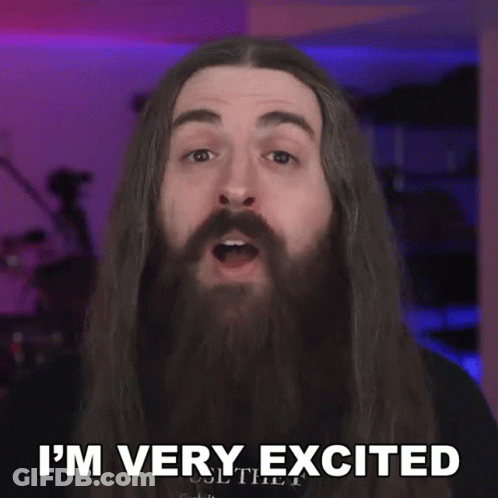 Man With Long Hair And Beard Very Excited GIF
