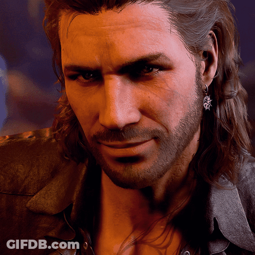 Man With Long Hair And Beard Wearing Earrings GIF