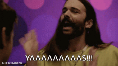 Man With Long Hair And Beard Yelling Yaas GIF