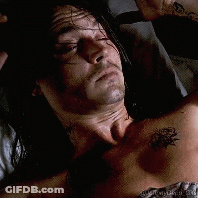 Man With Long Hair And Chest Tattoo GIF