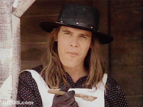 Man With Long Hair And Cowboy Hat GIF