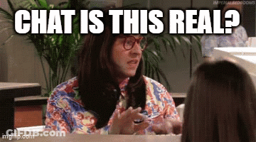 Man With Long Hair And Glasses Says Chat Is This Real GIF