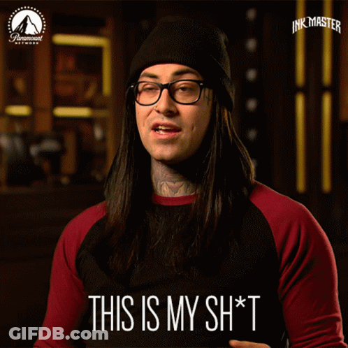 Man With Long Hair And Glasses Says This Is My Sh*t GIF