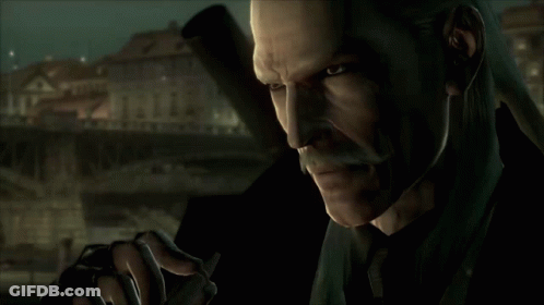 Man With Long Hair And Mustache Looking Sideways GIF