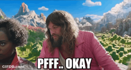 Man With Long Hair And Pink Jacket Saying Pfff Okay GIF