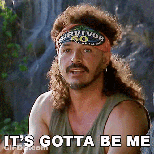 Man With Long Hair And Survivor Headband GIF