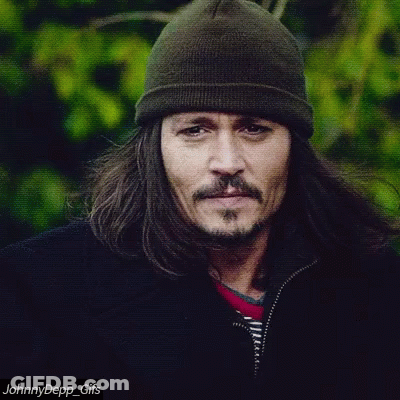 Man With Long Hair Beard Beanie Black Jacket GIF