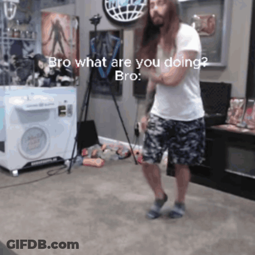 Man With Long Hair Dancing Bro What Are You Doing Bro GIF