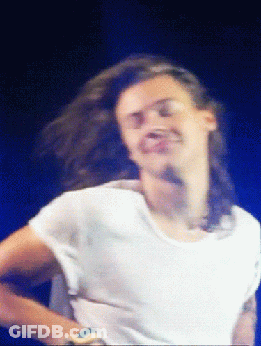 Man With Long Hair Dancing In White Shirt GIF