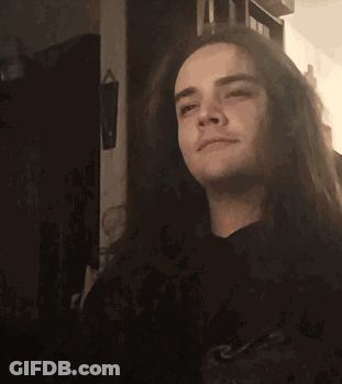 Man With Long Hair Eyes Closed GIF