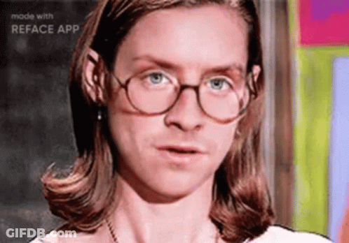 Man With Long Hair Glasses Earrings GIF