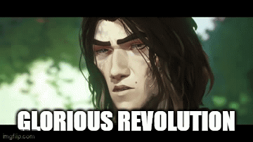 Man With Long Hair Glorious Revolution GIF