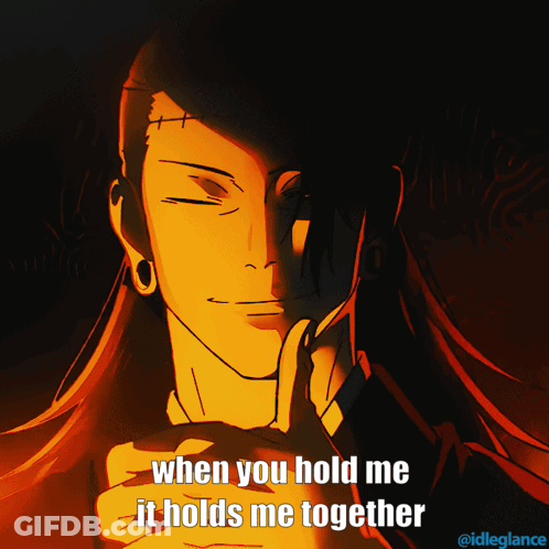 Man With Long Hair Holding Me Together GIF