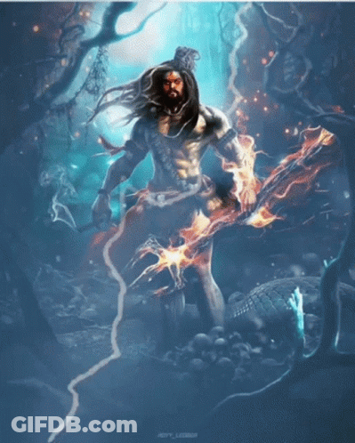 Man With Long Hair Holding Sword GIF