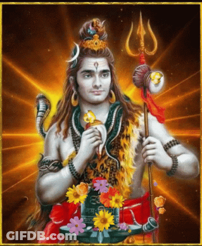 Man With Long Hair Holding Trident GIF