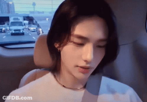 Man With Long Hair In Back Seat Of Car GIF