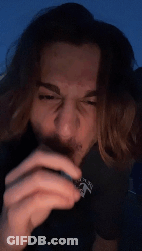 Man With Long Hair In Black Shirt Saying Court GIF