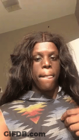 Man With Long Hair In Native American Shirt GIF