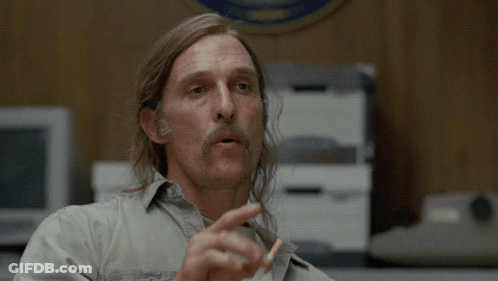 Man With Long Hair Mustache Says I'll Hold You To That GIF