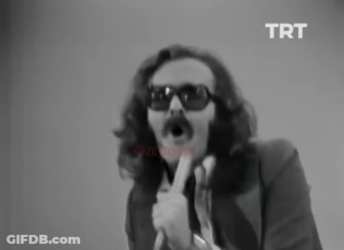 Man With Long Hair Mustache Sunglasses Suit GIF