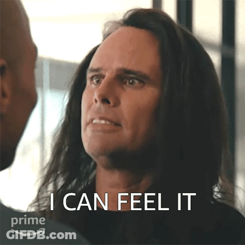 Man With Long Hair Saying I Can Feel It GIF