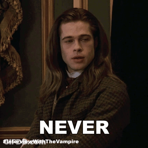 Man With Long Hair Saying Never GIF